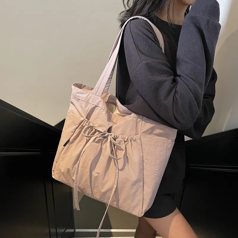 Yalu Nylon Underarm Shoulder Bag Unisex Ecru/Black/Pink/Green/Brown-23