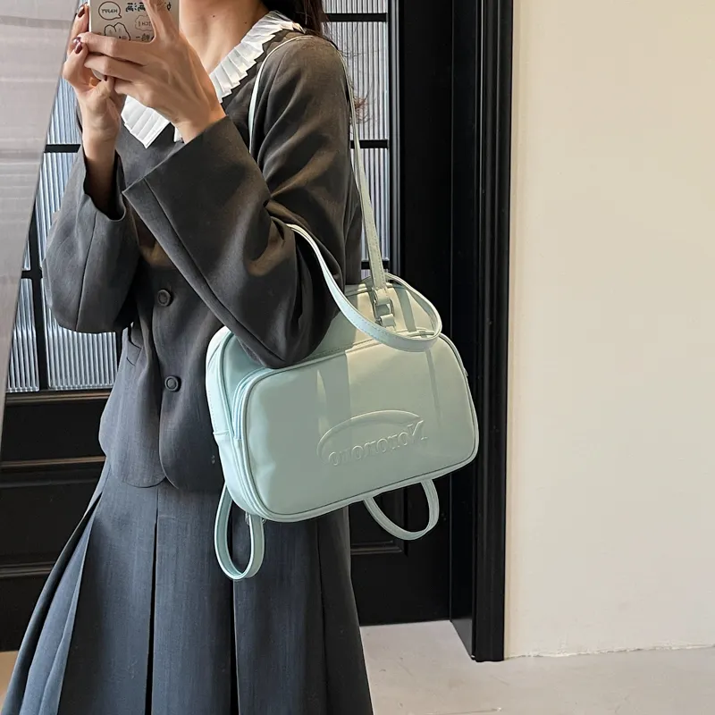 Yalu PU Backpack Shoulder Bag Regular Women's White/Black/Blue/Pink-20