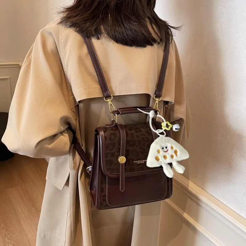 Yalu PU Backpack Women's Light Brown/Dark Brown/Coffee-16