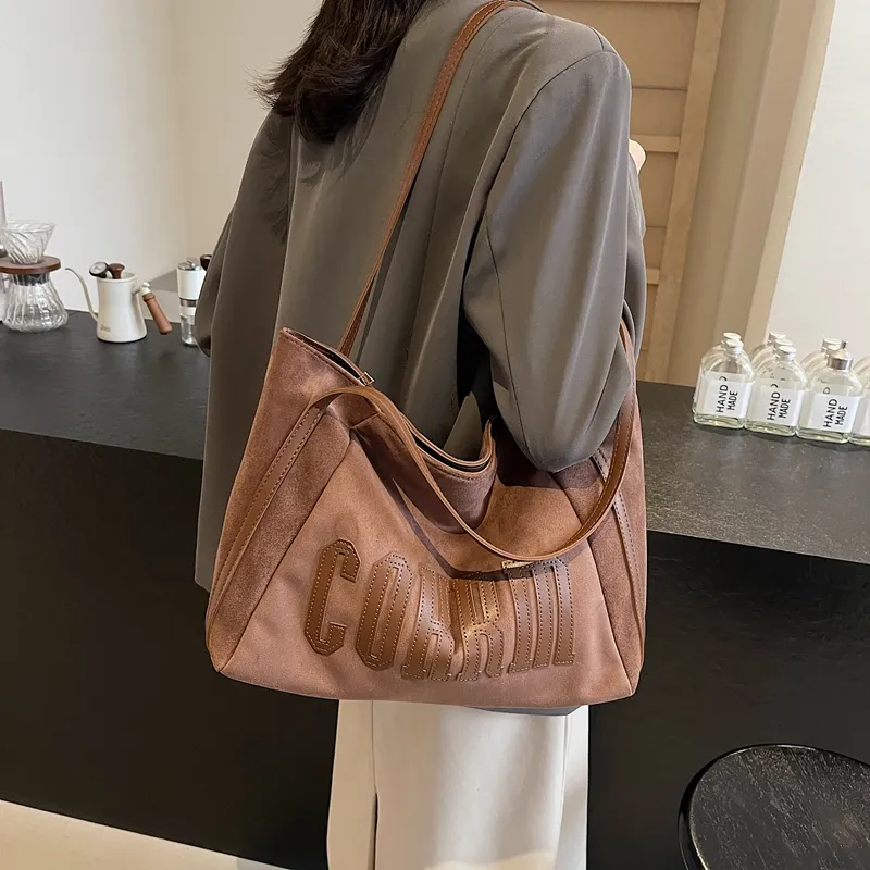 Yalu Suede Underarm Shoulder Bag Women's Black/Khaki/Coffee/Brown-15
