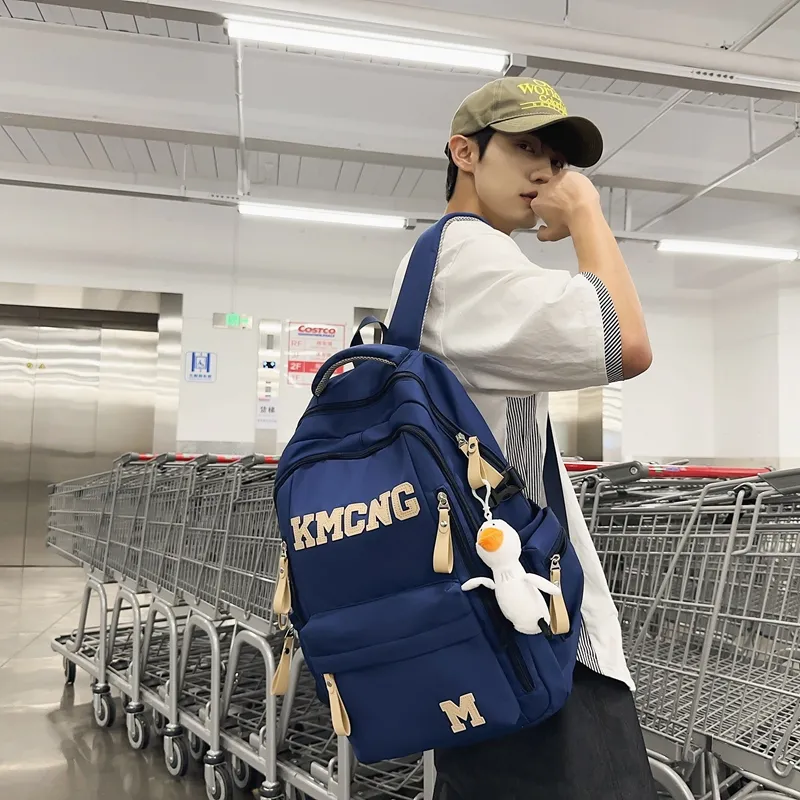 Yalu Fabric Backpack Unisex Black/Red/Khaki/Blue-18