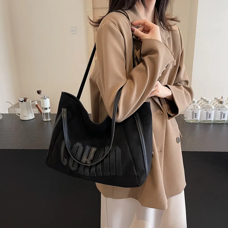 Yalu Suede Underarm Shoulder Bag Women's Black/Khaki/Coffee/Brown-2