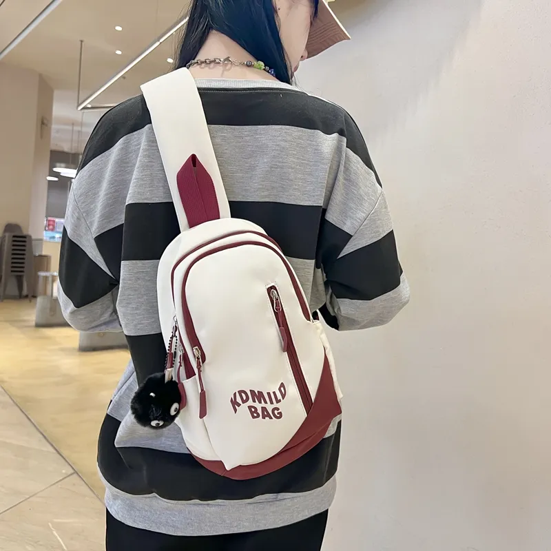 Yalu Nylon Sling Bag Regular Unisex Gray/Black/Pink/Burgundy/Blue-23