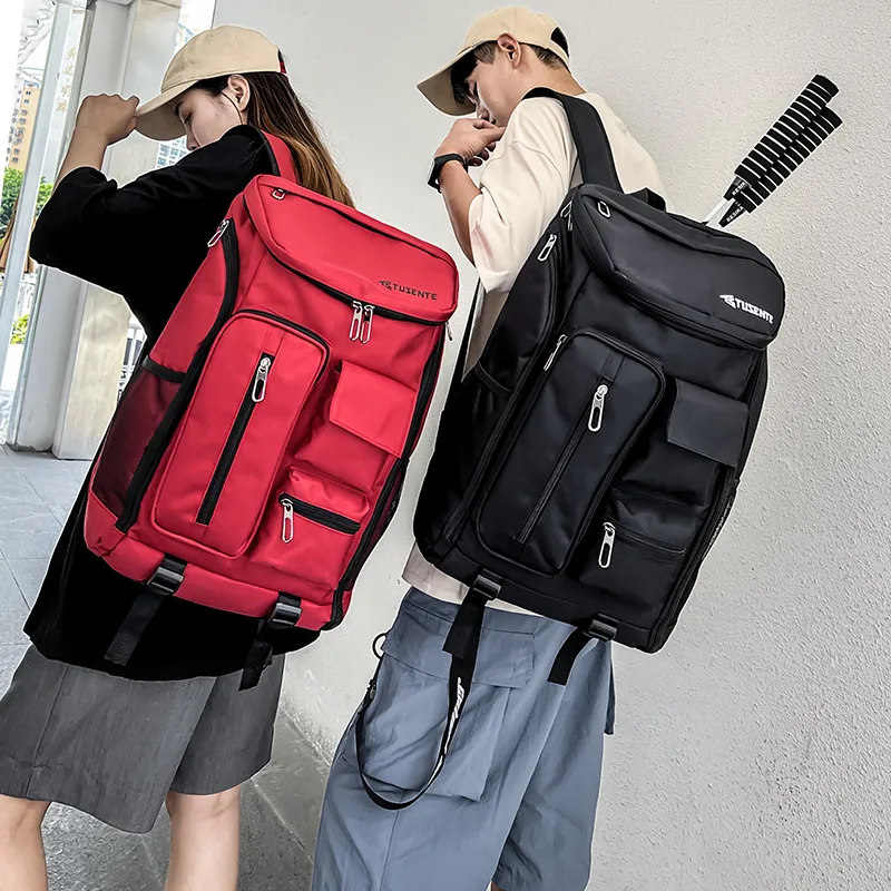 Yalu Nylon Backpack Regular Unisex Light Gray/Dark Gray/Black/Red-20