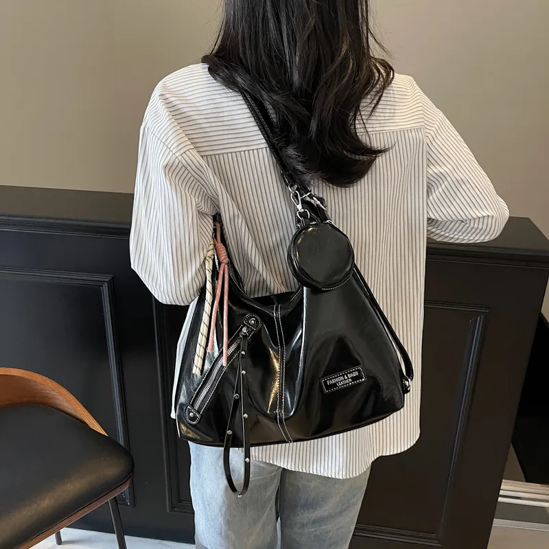 Yalu PU Backpack Women's Ecru/Black/Blue/Pink-9