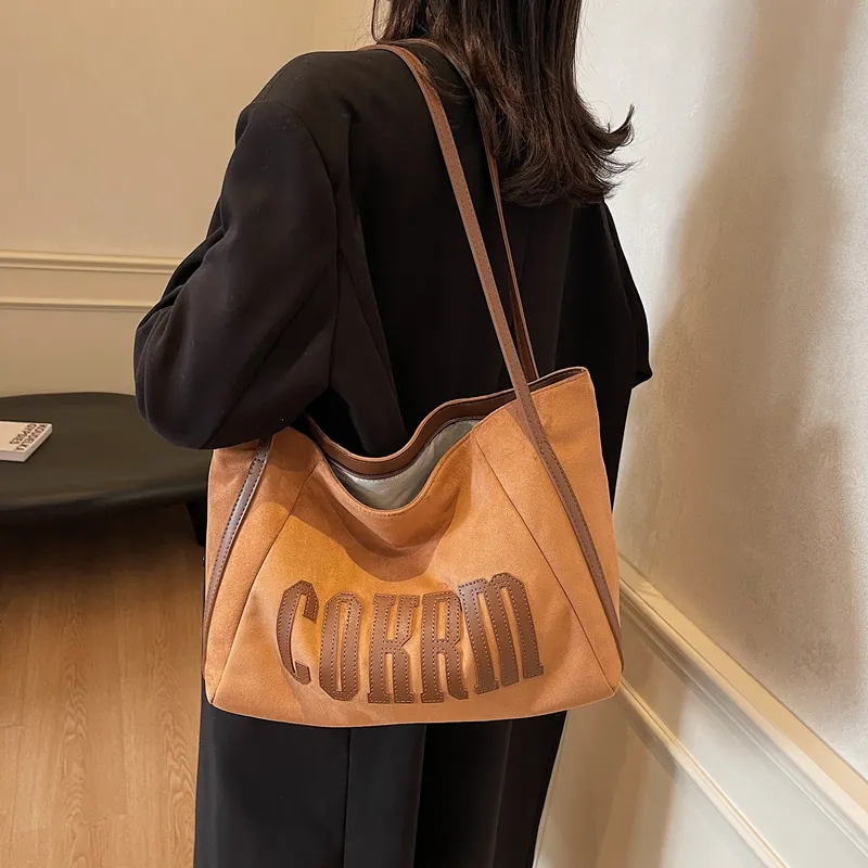 Yalu Suede Underarm Shoulder Bag Women's Black/Khaki/Coffee/Brown-24