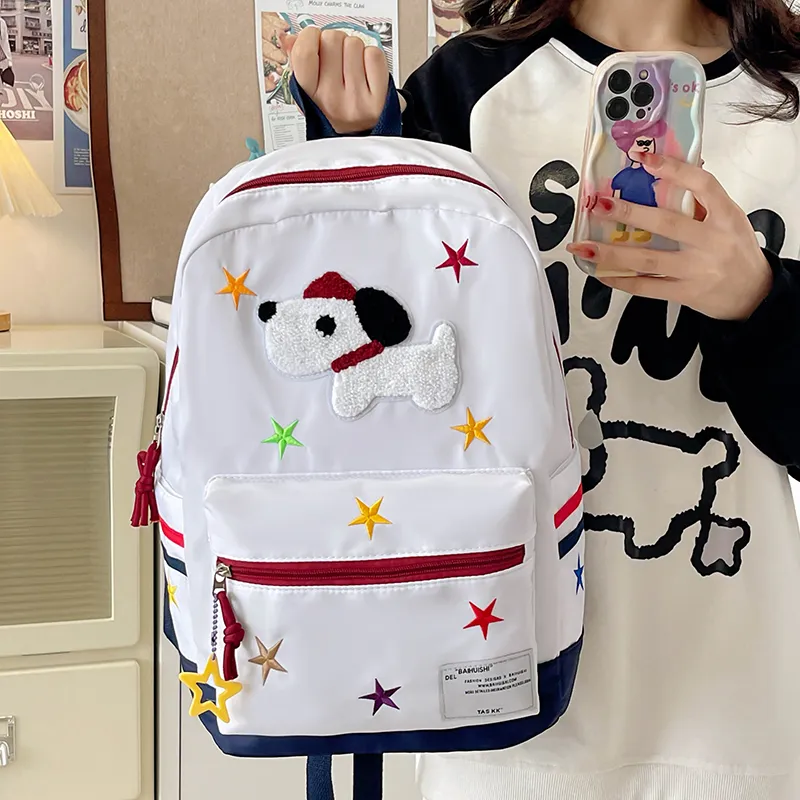 Yalu Nylon Backpack Regular Women's White-2