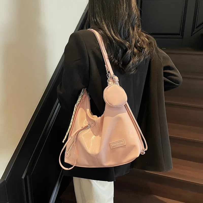 Yalu PU Backpack Women's Ecru/Black/Blue/Pink-25
