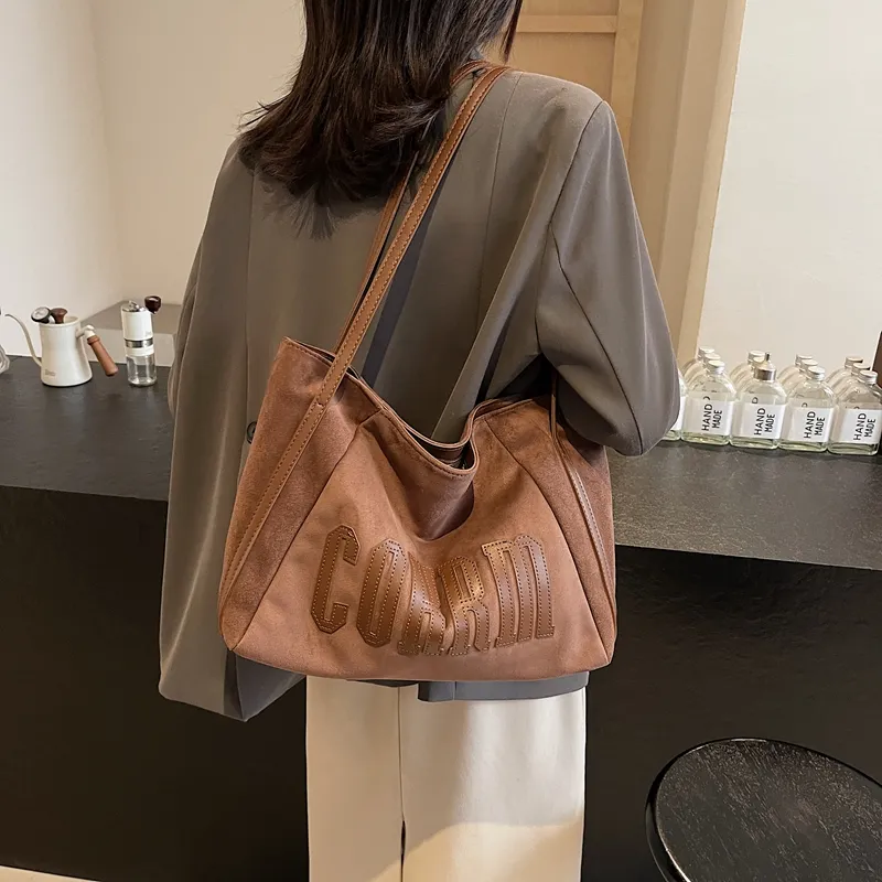 Yalu Suede Underarm Shoulder Bag Women's Black/Khaki/Coffee/Brown-18