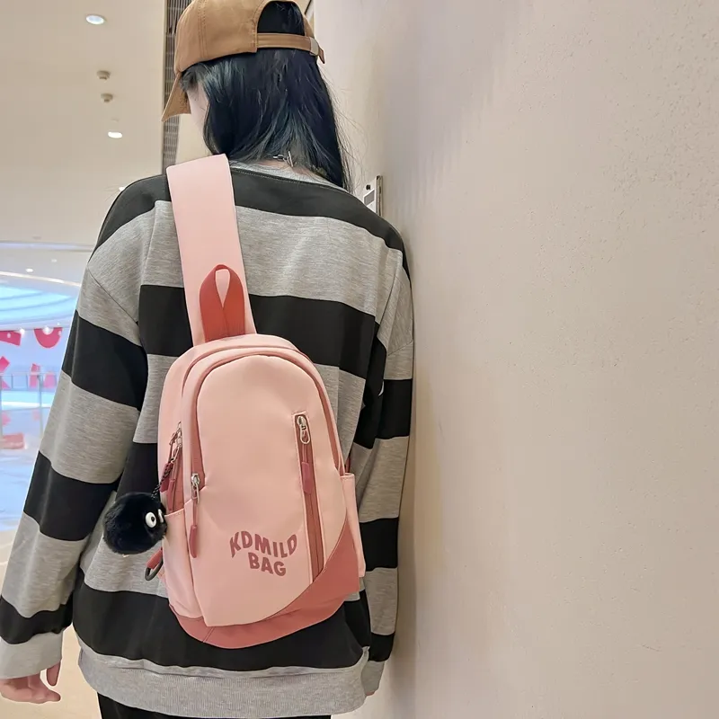 Yalu Nylon Sling Bag Regular Unisex Gray/Black/Pink/Burgundy/Blue-18