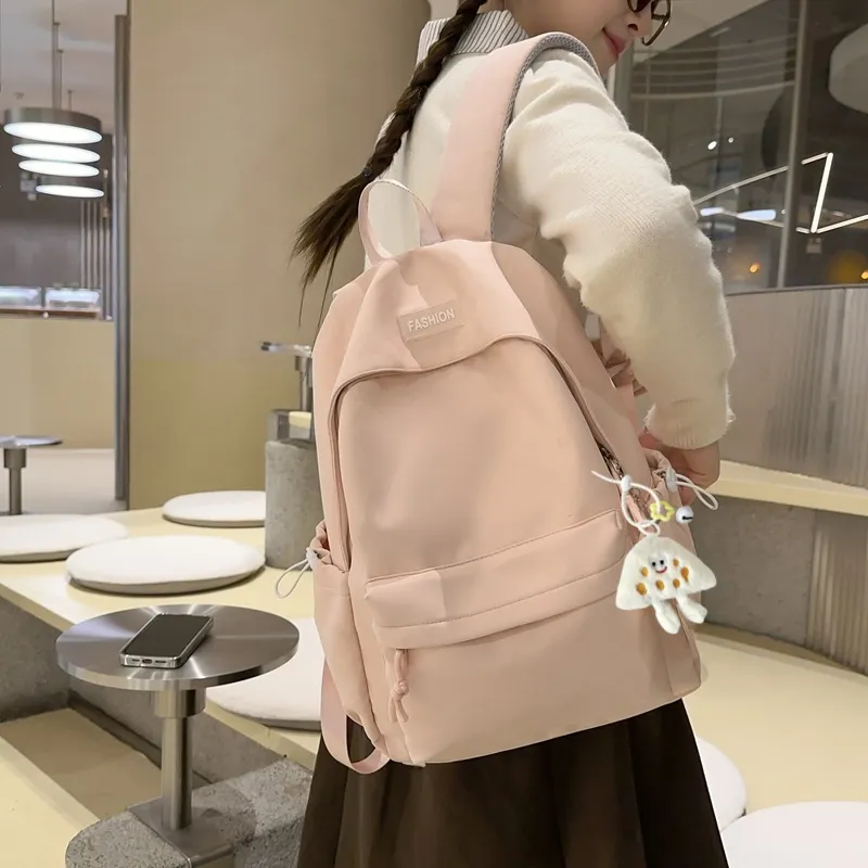 Yalu Nylon Backpack Unisex Mint Green/Black/Pink/Lemon/Lake Blue-10