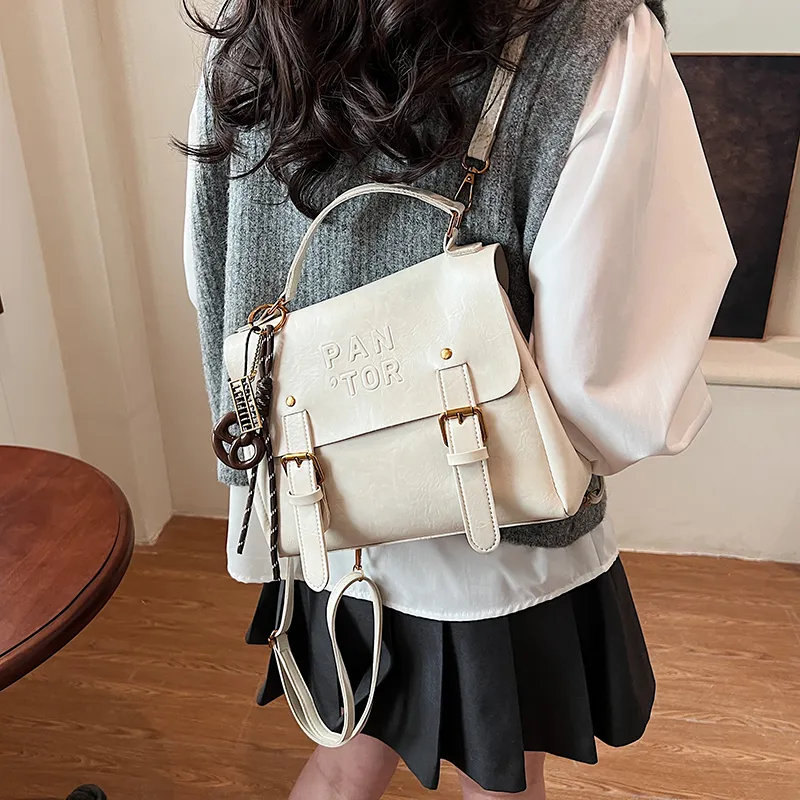 Yalu PU Backpack Regular Women's White/Black/Coffee/Brown-2