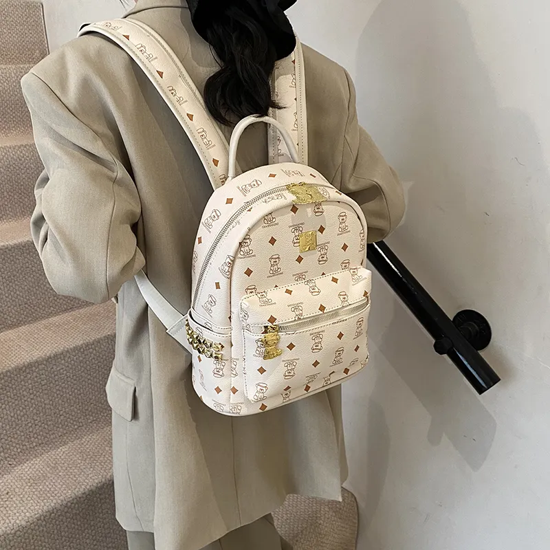 Yalu PU Backpack Regular Women's Black/Beige/Pink/Brown-11