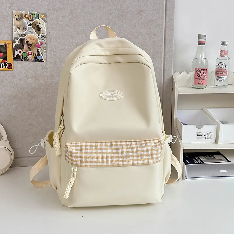 Yalu Nylon Backpack Women's White/Black/Red/Orange/Green-1
