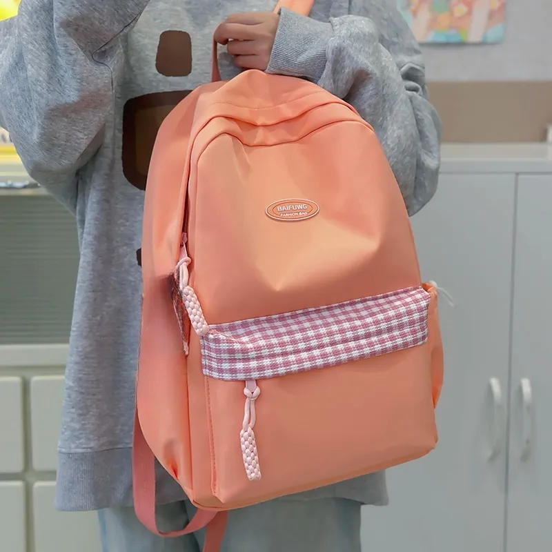 Yalu Nylon Backpack Women's White/Black/Red/Orange/Green-21