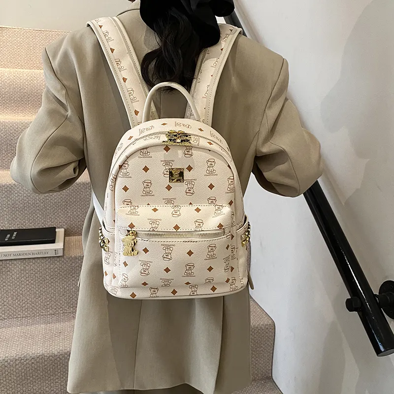 Yalu PU Backpack Regular Women's Black/Beige/Pink/Brown-10