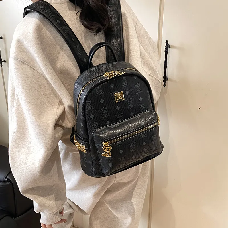 Yalu PU Backpack Regular Women's Black/Beige/Pink/Brown-18