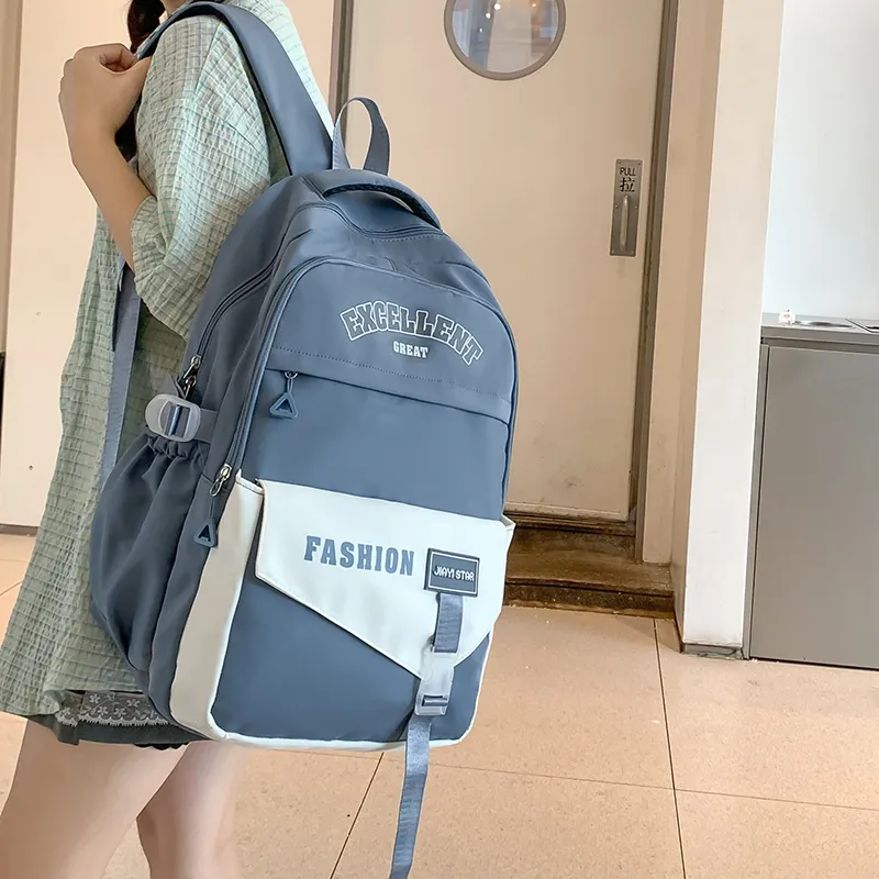 Yalu Nylon Backpack Unisex Black/Orange Red/Coffee/Green/Blue/Pink-18