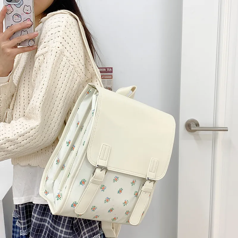 Yalu PU Backpack Regular Women's Large Floral/Small Floral-3