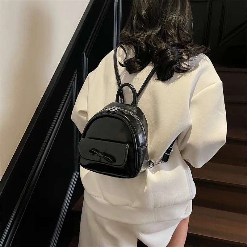 Yalu PU Backpack Women's Ecru/Silver/Black/Light Green/Pink-30