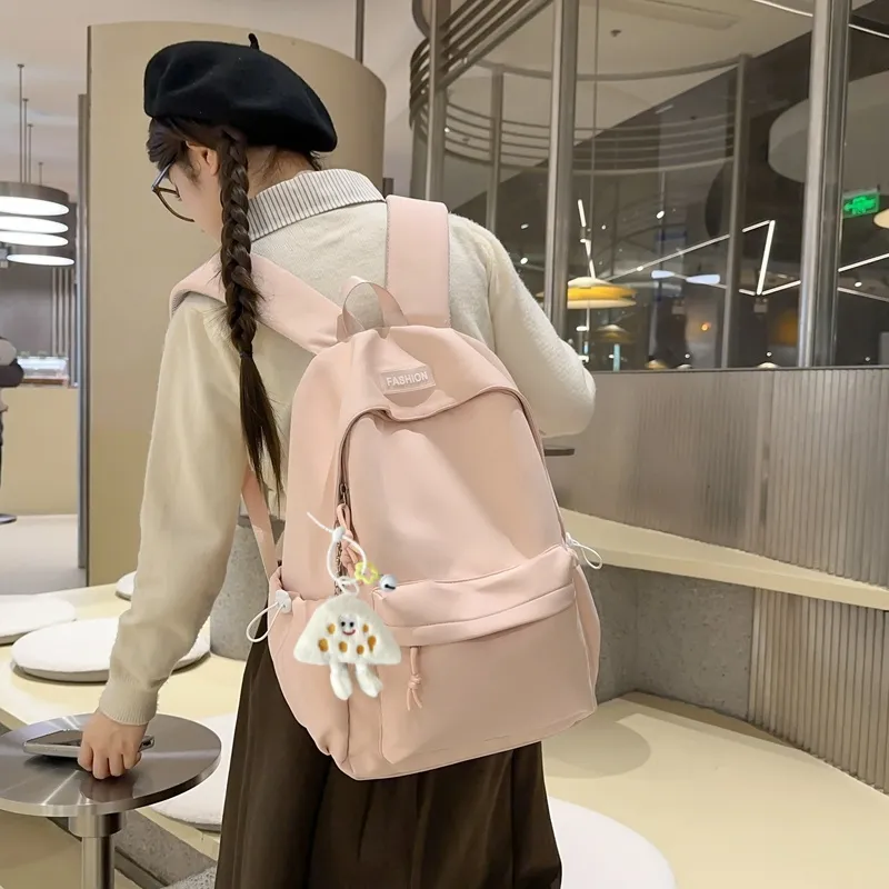 Yalu Nylon Backpack Unisex Mint Green/Black/Pink/Lemon/Lake Blue-8