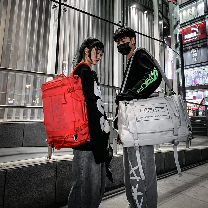 Yalu Nylon Backpack Regular Unisex Light Gray/Dark Gray/Black/Red-24