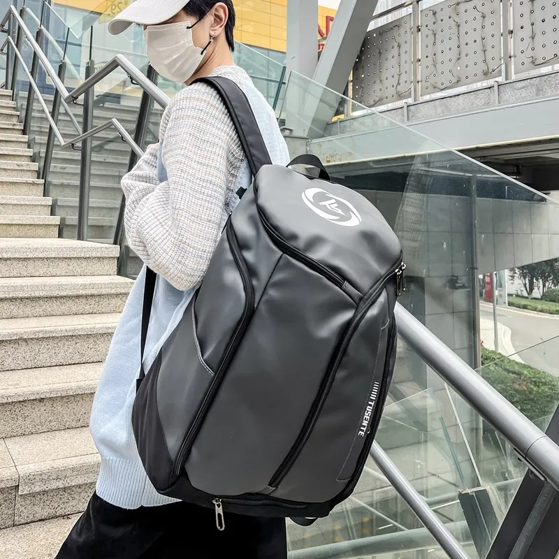 Yalu Nylon Backpack Unisex White/Dark Gray/Black-13