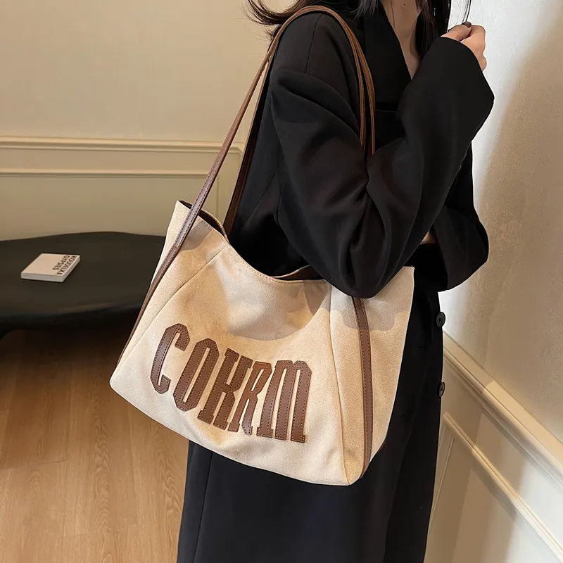 Yalu Suede Underarm Shoulder Bag Women's Black/Khaki/Coffee/Brown-13
