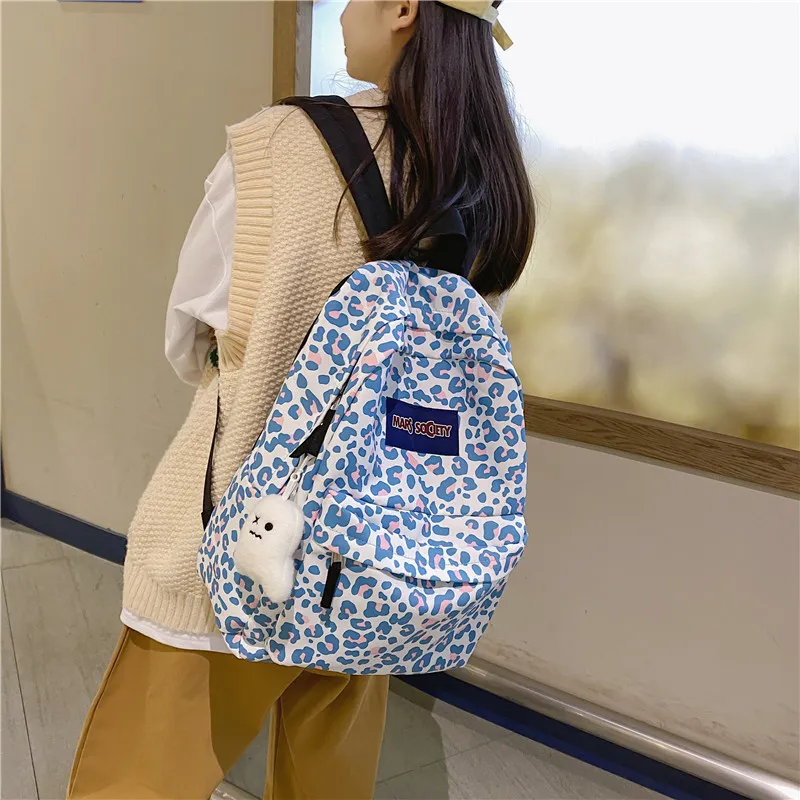 Yalu Nylon Backpack Unisex Pink/Blue/Black-9