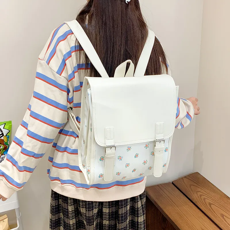Yalu PU Backpack Regular Women's Large Floral/Small Floral-6