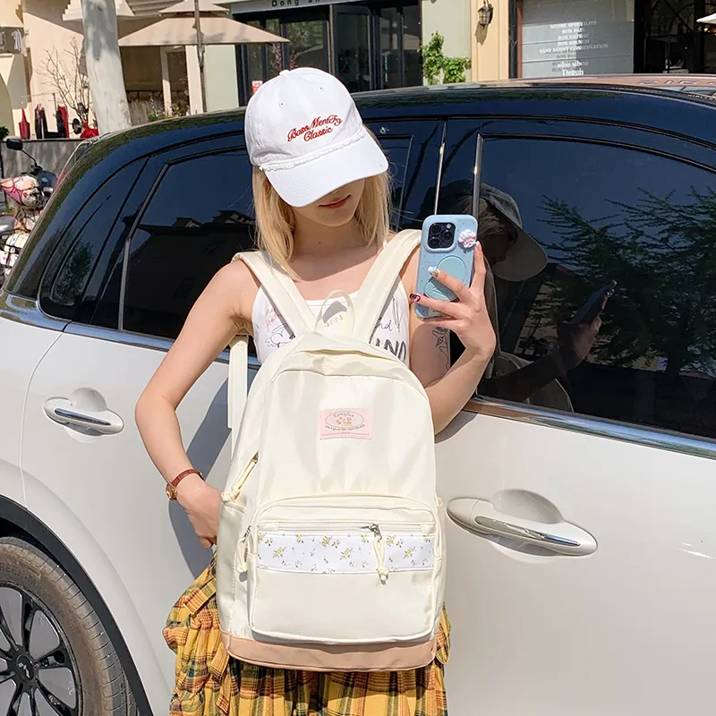 Yalu Nylon Backpack Regular Unisex Ivory-5
