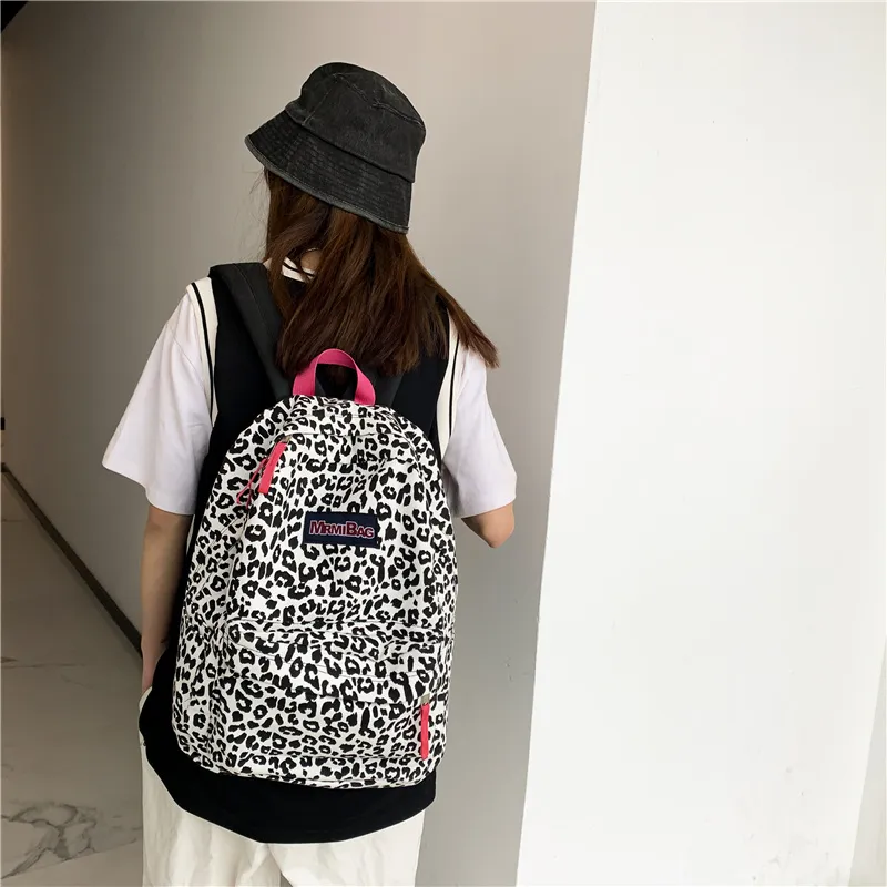 Yalu Nylon Backpack Unisex Leopard Print/Cow-2