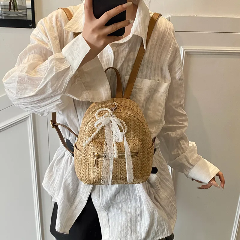 Yalu PU Backpack Women's Ecru/Khaki-12