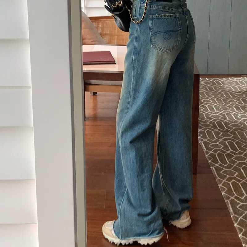 ZAOANFANFAN Jeans Women's Vintage Blue-3