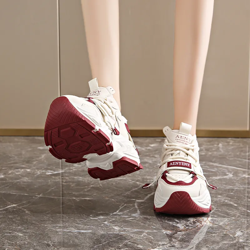 SUPEREDGE Slip Resistant And Abrasion Resistant Coverage Low Top Chunky Sneakers Women's-5