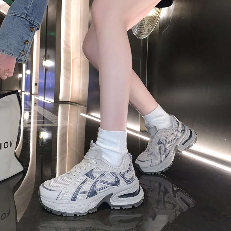 SUPEREDGE Slip Resistant And Abrasion Resistant Coverage Low Top Chunky Sneakers Women's-7