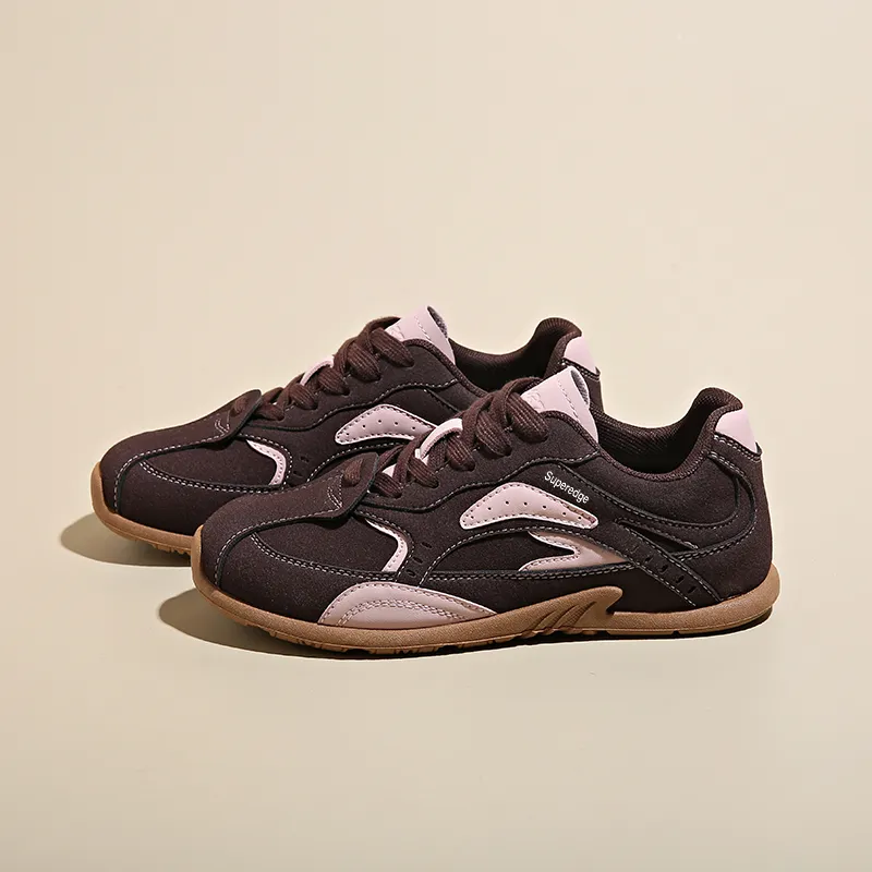 SUPEREDGE Breathable Lightweight Rebound Low Top Casual Shoes Women's Brown-1