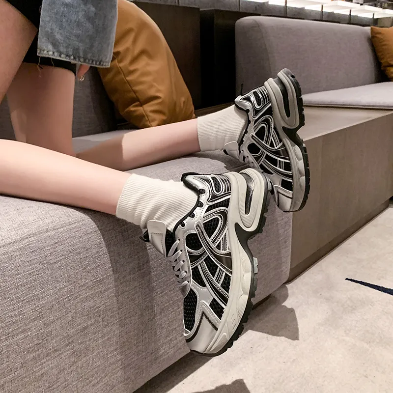 SUPEREDGE Slip Resistant And Abrasion Resistant Coverage Low Top Chunky Sneakers Women's-4
