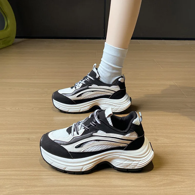 SUPEREDGE Slip Resistant, Abrasion Resistant, Breathable Low Top Chunky Sneakers Women's-6