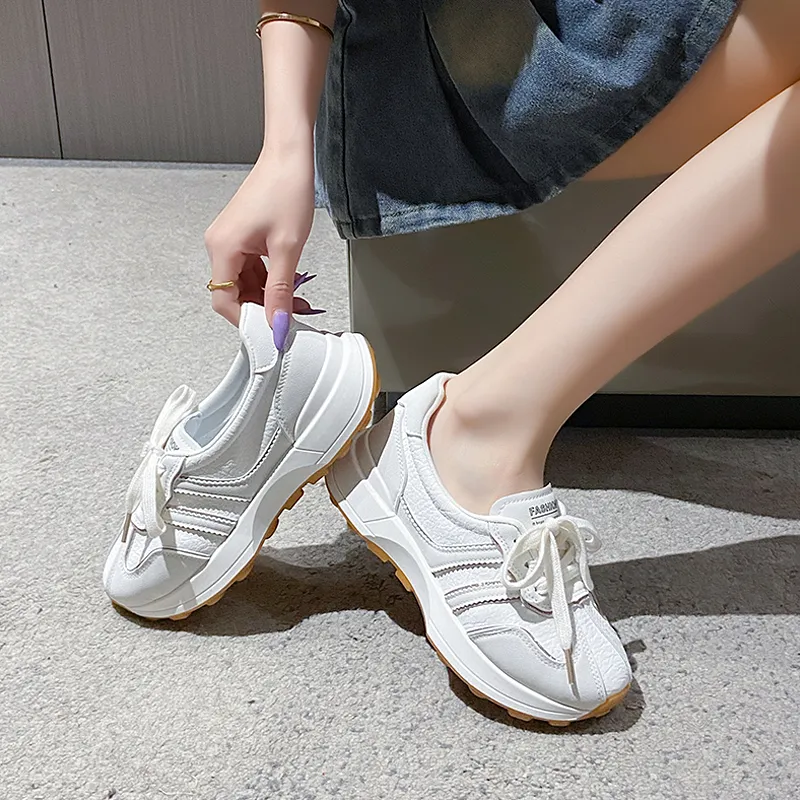 SUPEREDGE Slip Resistant, Breathable, Height Increasing Low Top Casual Shoes Women's-8