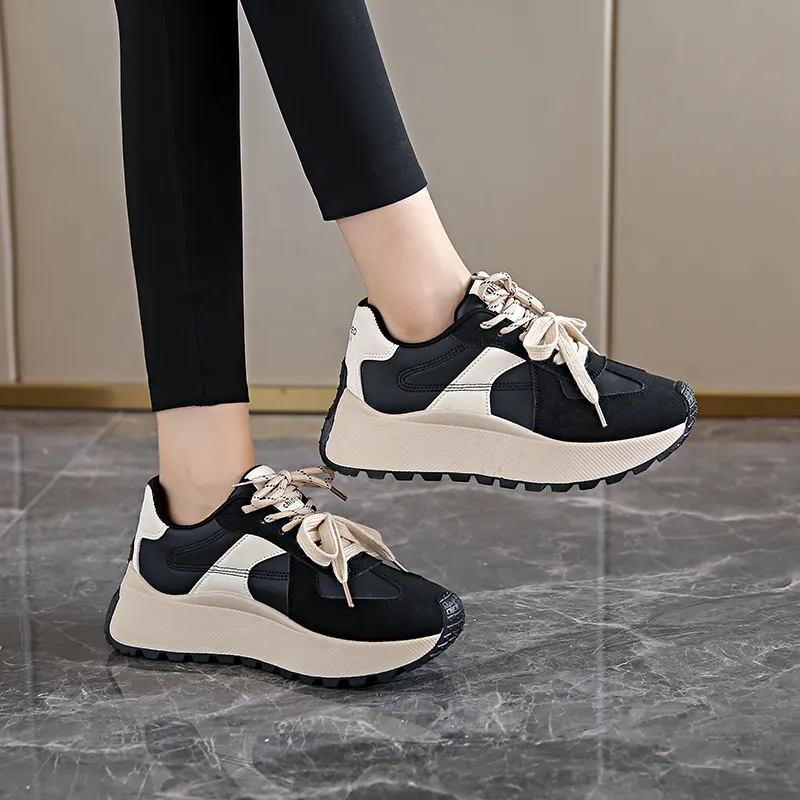 SUPEREDGE Slip Resistant And Abrasion Resistant Coverage Low Top Chunky Sneakers Women's-6