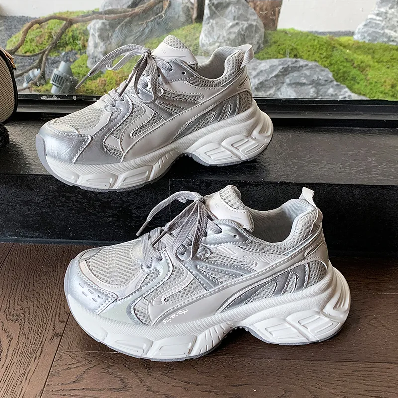 SUPEREDGE Slip Resistant And Abrasion Resistant Coverage Low Top Chunky Sneakers Women's-1