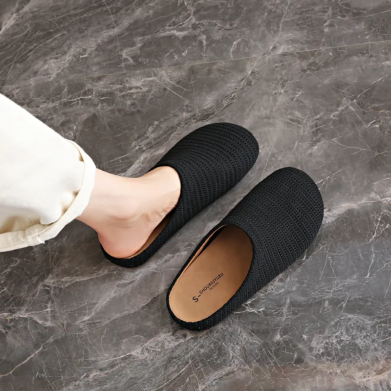 SUPEREDGE Rubber Sole Quiet Abrasion Resistant Closed Toe Slippers Women's-7