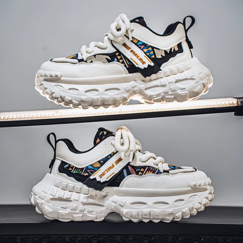 SUPEREDGE Anti Slip Wear Resistant Low Top Chunky Sneakers Men's-11