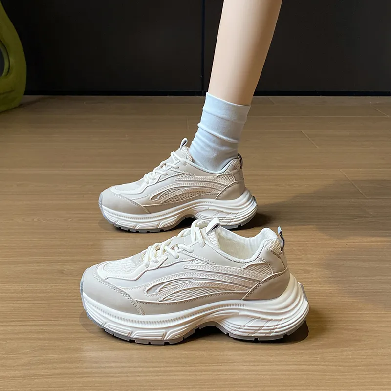 SUPEREDGE Slip Resistant, Abrasion Resistant, Breathable Low Top Chunky Sneakers Women's-10