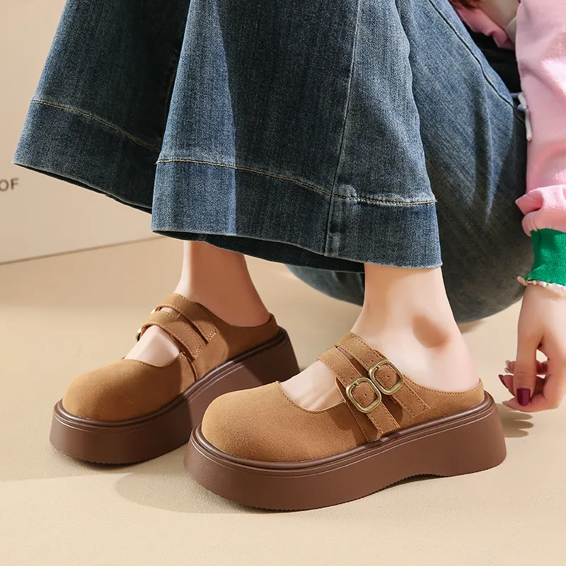 SUPEREDGE Loafers Women's Brown/Beige-5