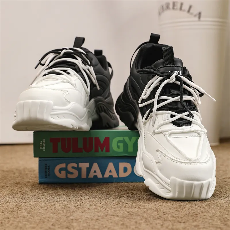 SUPEREDGE Height Increasing Abrasion Resistant Slip Resistant Low Top Chunky Sneakers Unisex-9