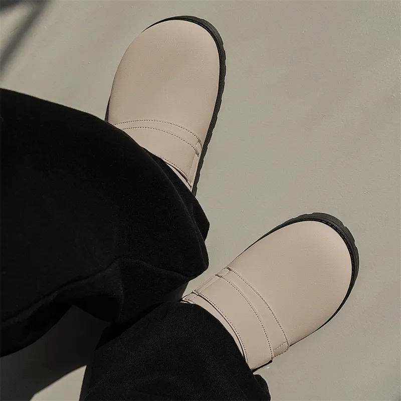 SUPEREDGE Quiet Abrasion Resistant Closed Toe Slippers Men's Beige-3