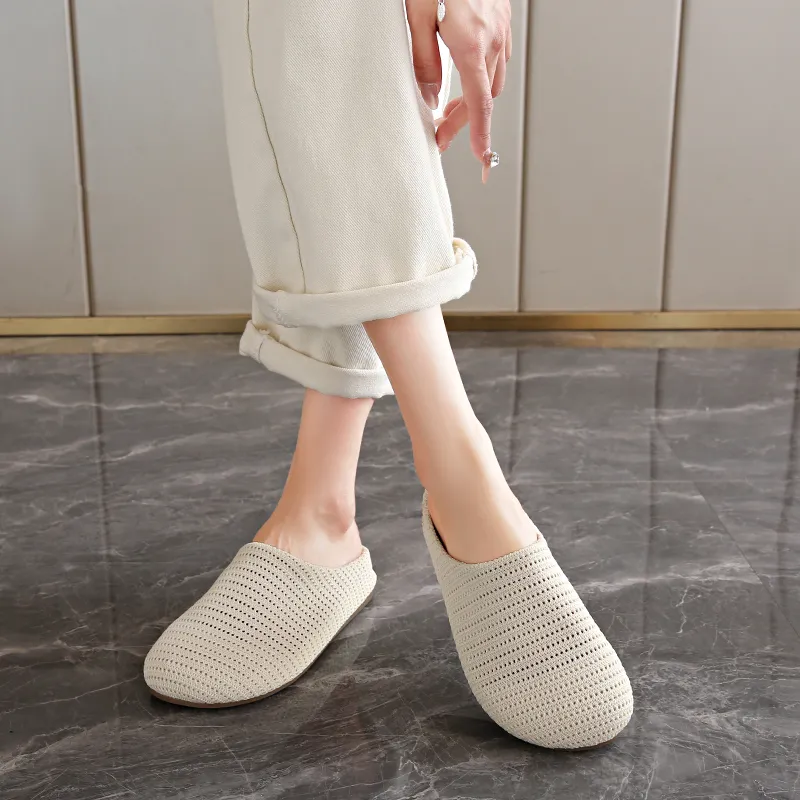 SUPEREDGE Rubber Sole Quiet Abrasion Resistant Closed Toe Slippers Women's-3