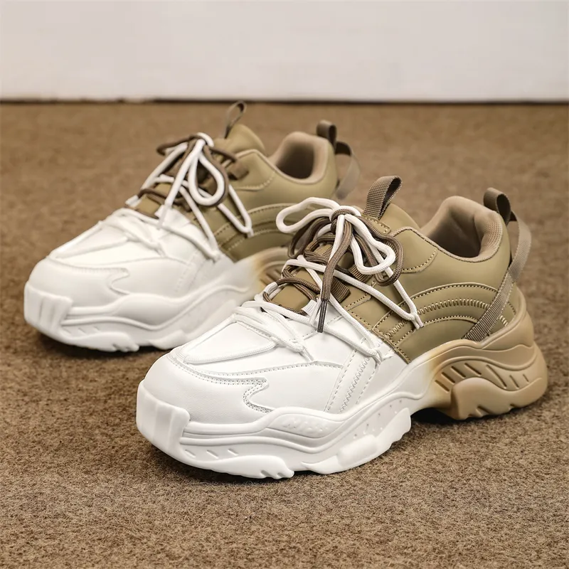 SUPEREDGE Height Increasing Abrasion Resistant Slip Resistant Low Top Chunky Sneakers Unisex-16